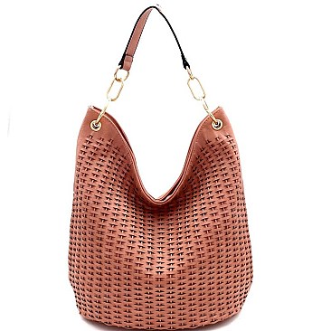 Woven Accent Chain Decorated Single Strap Hobo