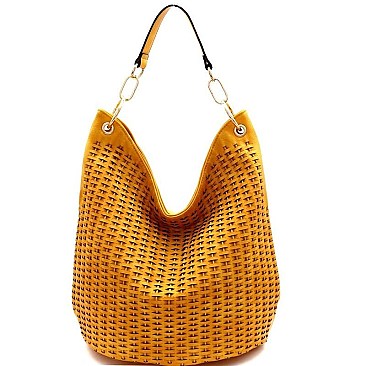 Woven Accent Chain Decorated Single Strap Hobo