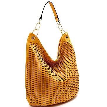 Woven Accent Chain Decorated Single Strap Hobo