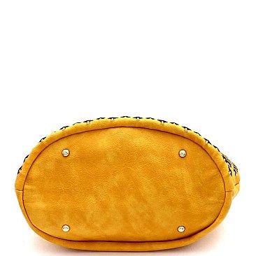 Woven Accent Chain Decorated Single Strap Hobo