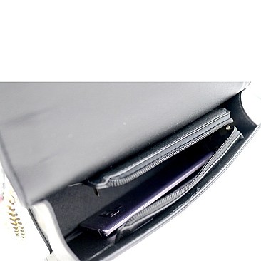 Turn-Lock Multi-Colored Snake Print Shoulder Bag
