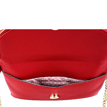 Faux-Fur Accent Flap Clutch Cross Body