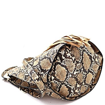2 IN 1 FRINGED SNAKE PRINT SATCHEL