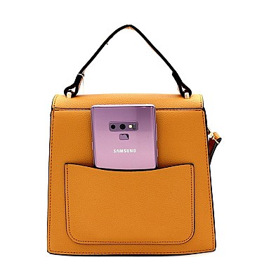 MEDIUM TASSEL ACCENT FLAP SATCHEL