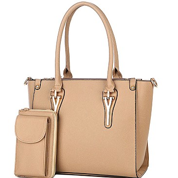 Compartment 2 in 1 Satchel SET with Cellphone Wallet Messenger L6391