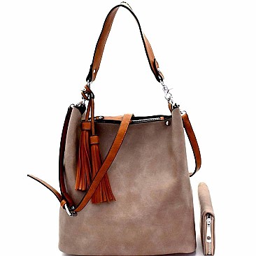 Tassel Accent 2-Way Hobo Wallet SET MH-LD1431W