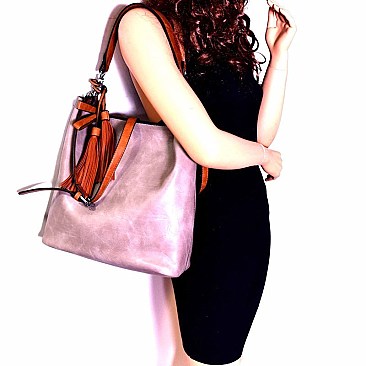 Tassel Accent 2-Way Hobo Wallet SET MH-LD1431W