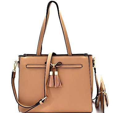 2-Way Bow Accent Tote Wristlet SET