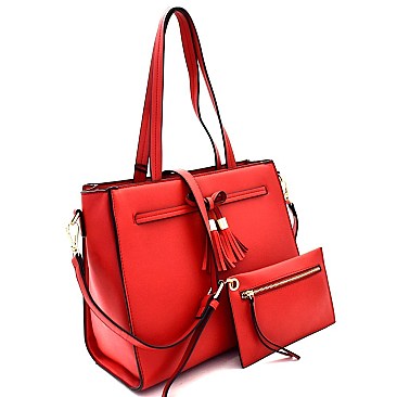 2-Way Bow Accent Tote Wristlet SET