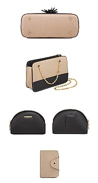 4 IN 1 Multi Compartment Backback Crossbody Shoulder & Wallet Set