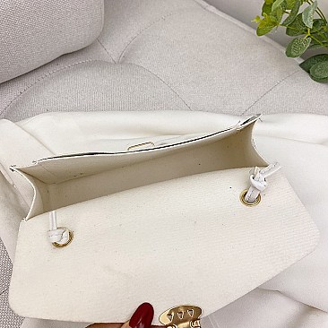 FRONT LOCK ACCENT COW DESIGN MINI CLUTCH