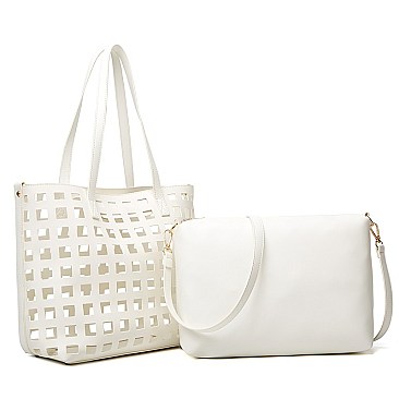 2 in 1 LADIES TOTE HANDBAGS MESSENGER SET