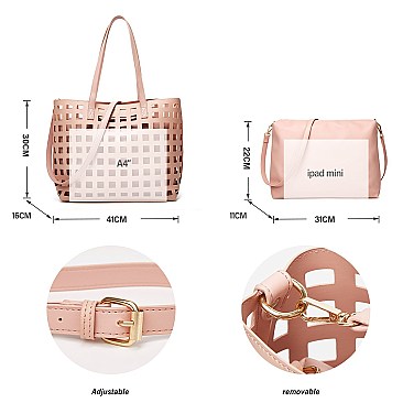 2 in 1 LADIES TOTE HANDBAGS MESSENGER SET