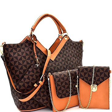 Monogram Two-Tone 4 in 1 Satchel Value SET MH-LHU112