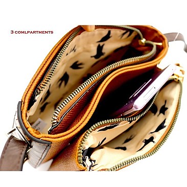 MULTI COMPARTMENT TWO WAY CROSS BODY & SHOULDER BAG