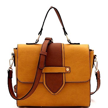 TWO WAY FLAP SATCHEL & SHOULDER BAG