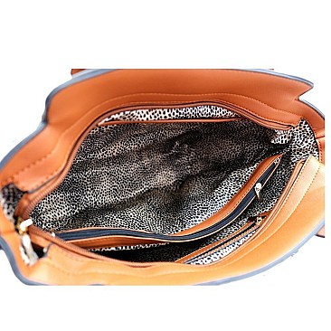 Leopard Print Wing Satchel Wallet SET