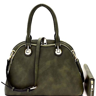 Multi-Compartment Dome Satchel Wallet SET MH-LMS0191W