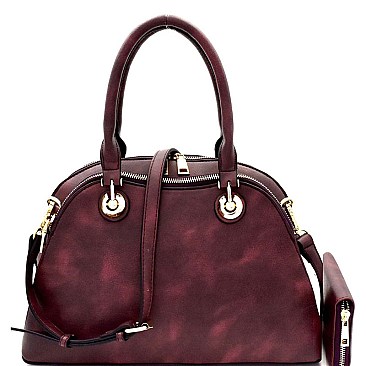 Multi-Compartment Dome Satchel Wallet SET MH-LMS0191W