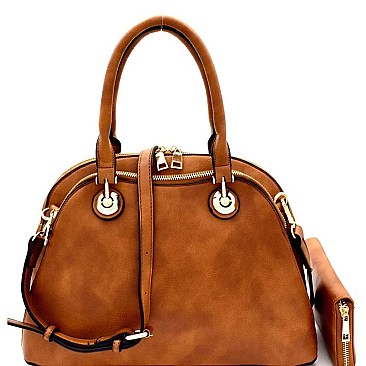 Multi-Compartment Dome Satchel Wallet SET MH-LMS0191W