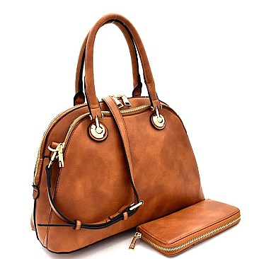 Multi-Compartment Dome Satchel Wallet SET MH-LMS0191W