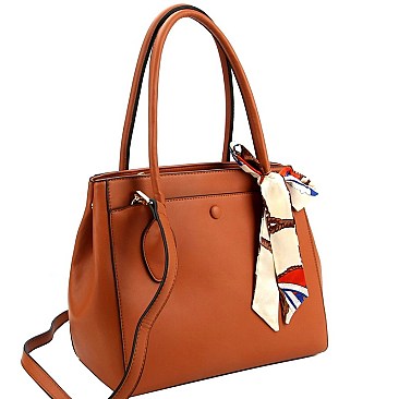 Stylish Scarf Accent 2-Way Satchel Wallet SET MH-LQF0031W