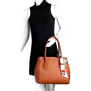 Stylish Scarf Accent 2-Way Satchel Wallet SET MH-LQF0031W