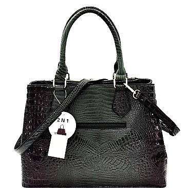 Chain Accent Crocodile 2-Way Satchel Wallet SET MH-LSD0161W