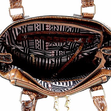 Chain Accent Crocodile 2-Way Satchel Wallet SET MH-LSD0161W