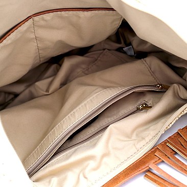 2-Way Woven Straw Expandable Hobo