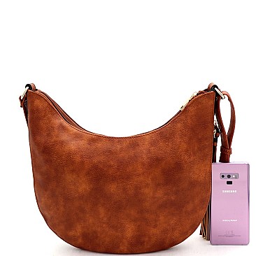 Expandable Laser-Cut Tassel Accent Hobo Messenger