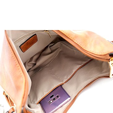 Expandable Laser-Cut Tassel Accent Hobo Messenger