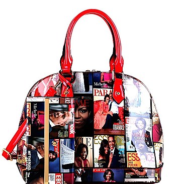 Magazine Print 2 in 1 Dome Satchel Value SET MH-MB1208S