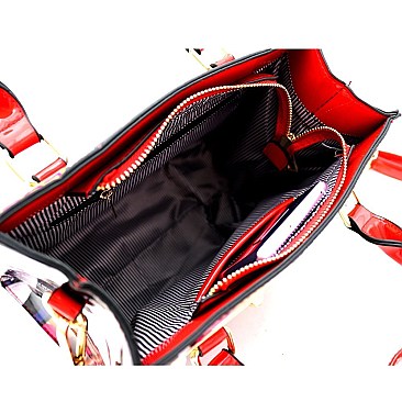 Magazine Print Hardware Accent 2-Way Medium Satchel