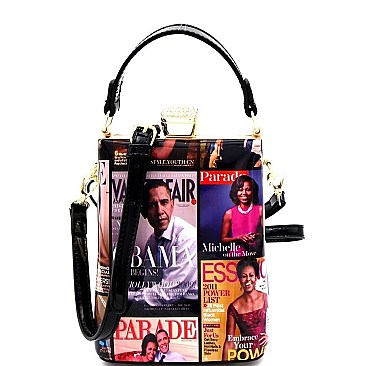 MAGAZINE PRINT HOLOGRAM MEDIUM SATCHEL