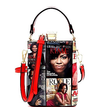 MAGAZINE PRINT HOLOGRAM MEDIUM SATCHEL