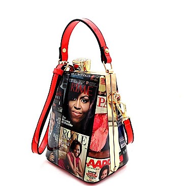 MAGAZINE PRINT HOLOGRAM MEDIUM SATCHEL