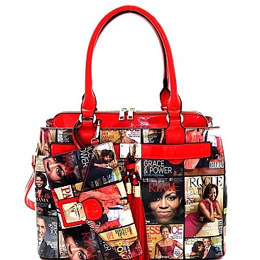 Michelle Obama Tassel Accent 2 in 1 Satchel Set MH-MB5014S