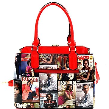 Michelle Obama Tassel Accent 2 in 1 Satchel Set MH-MB5014S