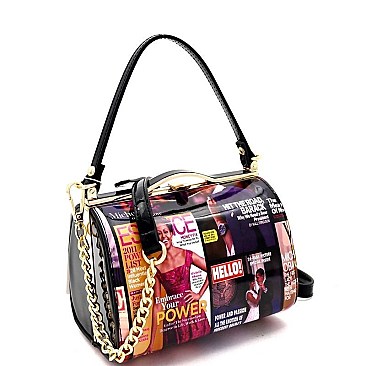 Obama Mag Print Patent 2-Way Satchel