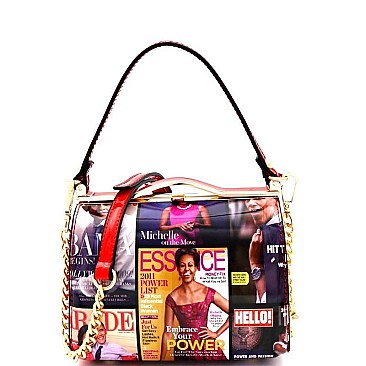 Obama Mag Print Patent 2-Way Satchel
