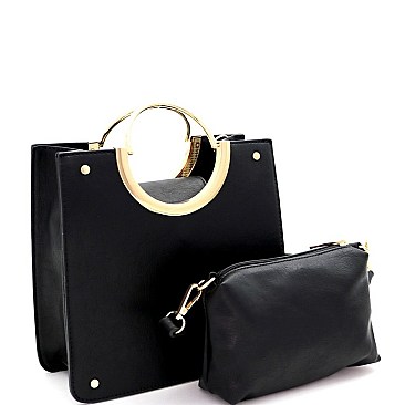 STRUCTURED 2 IN 1 METAL HANDLE SATCHEL
