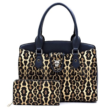 Leopard Colorblock 2-in-1 Satchel