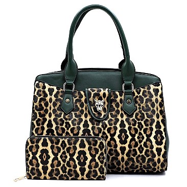 Leopard Colorblock 2-in-1 Satchel