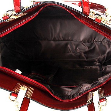 Obama Magazine Print 3-Way Chain Tote Wallet SET MH-OB6358W