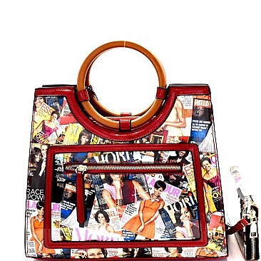 OBAMA HANDBAGS Round Handle Satchel Wallet SET