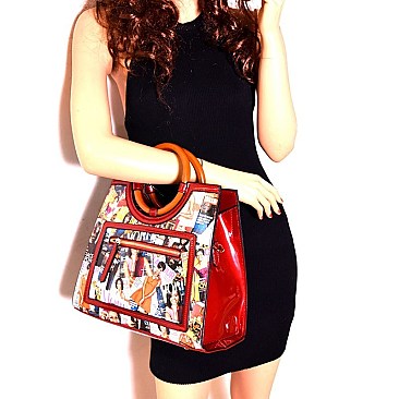 OBAMA HANDBAGS Round Handle Satchel Wallet SET