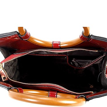 OBAMA HANDBAGS Round Handle Satchel Wallet SET