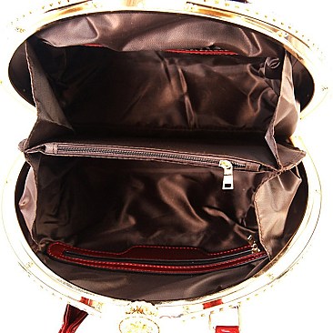DESIGNER MICHELLE OBAMA 2 IN 1 JEWEL TOP HANDBAG SET