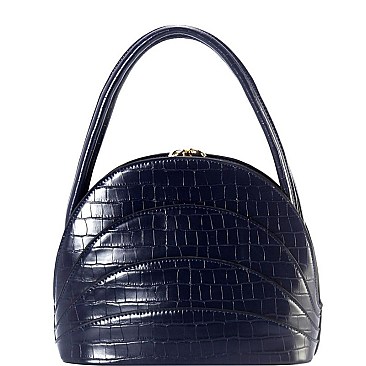 Scallop Croco Print 2-Way Medium Satchel